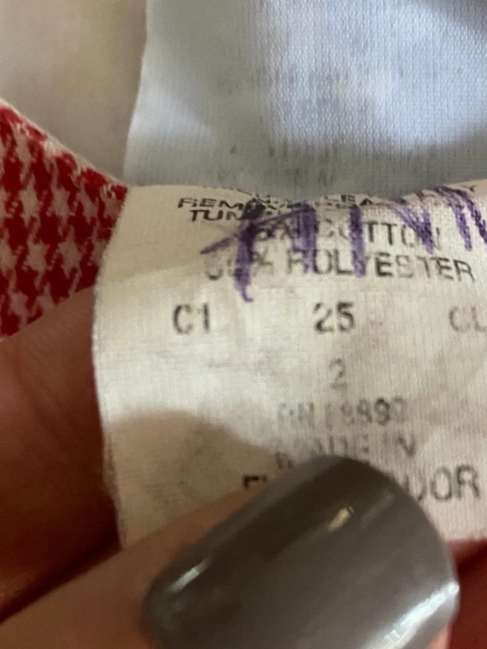 Vintage Kelly's Kids Red Gingham One Piece with Reindeer Embellishment